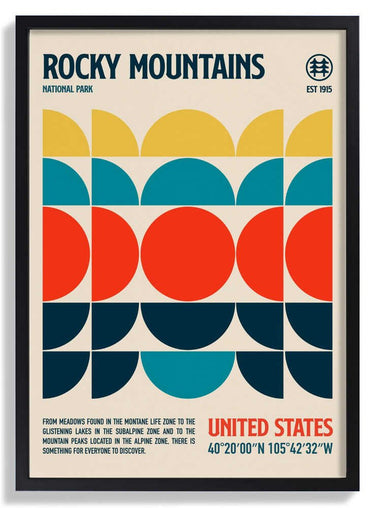 Rocky Mountains National Park Travel Poster by Retrodrome - Kuriosis Fine Art GmbH