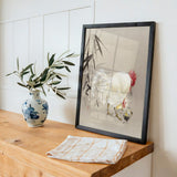 Rooster and Hen with Chicks by WANTANABE SEITEI - Kuriosis Fine Art GmbH