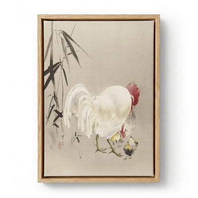 Rooster and Hen with Chicks by Watanabe Seitei