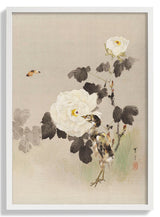 Roses - Young Bird and a Butterfly by WANTANABE SEITEI - Kuriosis Fine Art GmbH