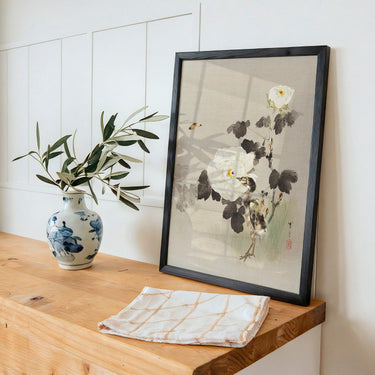 Roses - Young Bird and a Butterfly by WANTANABE SEITEI - Kuriosis Fine Art GmbH