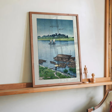 Samidare Arakawa Early summer rain at Arakawa 1940 by Hiroshi Yoshida - Kuriosis Fine Art GmbH