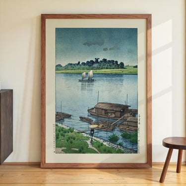 Samidare Arakawa Early summer rain at Arakawa 1940 by Hiroshi Yoshida - Kuriosis Fine Art GmbH