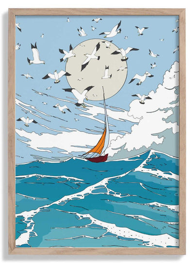 Seascape and Seagulls door Nicholas