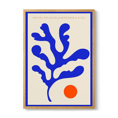 Seaweed Blue Orange Papiers Découpés Art Exhibition