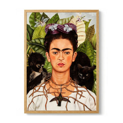 Self Portrait with Thorn Necklace and Hummingbird von Frida Kahlo