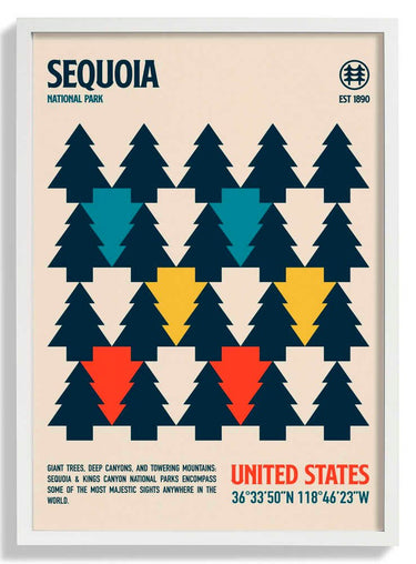 Sequoia National Park Travel Poster by Retrodrome - Kuriosis Fine Art GmbH