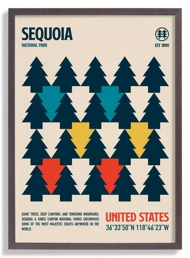 Sequoia National Park Travel Poster by Retrodrome - Kuriosis Fine Art GmbH