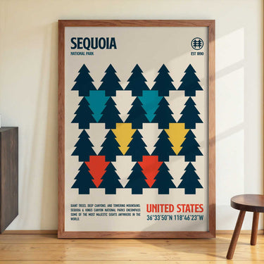 Sequoia National Park Travel Poster by Retrodrome - Kuriosis Fine Art GmbH