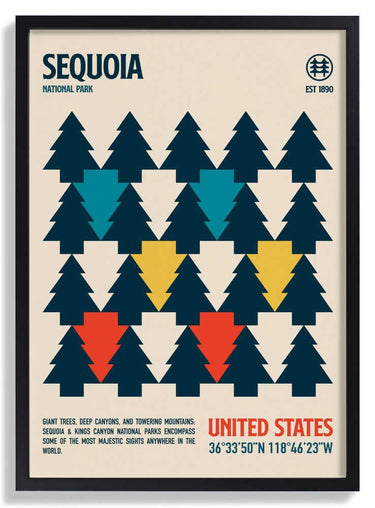 Sequoia National Park Travel Poster by Retrodrome - Kuriosis Fine Art GmbH