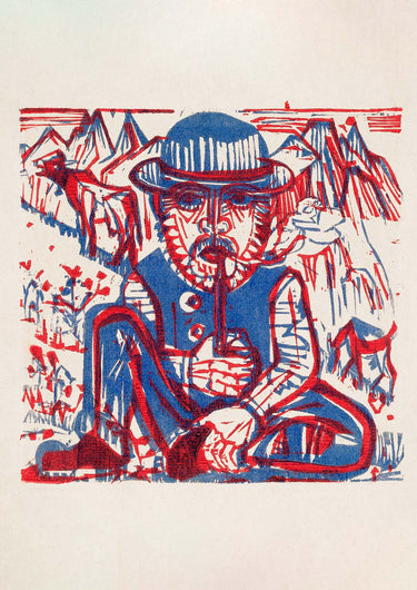 Smoking Peasant by Ernst Kirchner - Kuriosis Fine Art GmbH