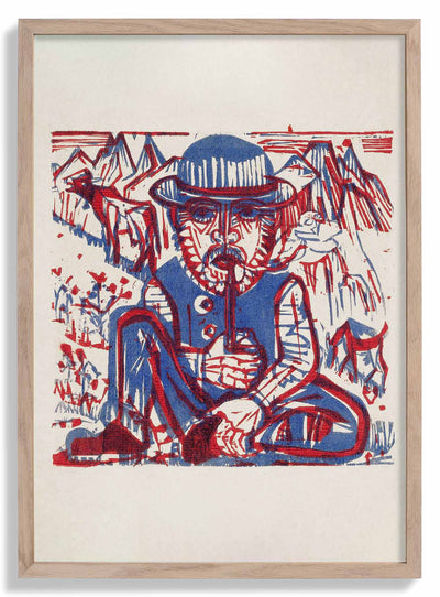 Smoking Peasant by Ernst Kirchner