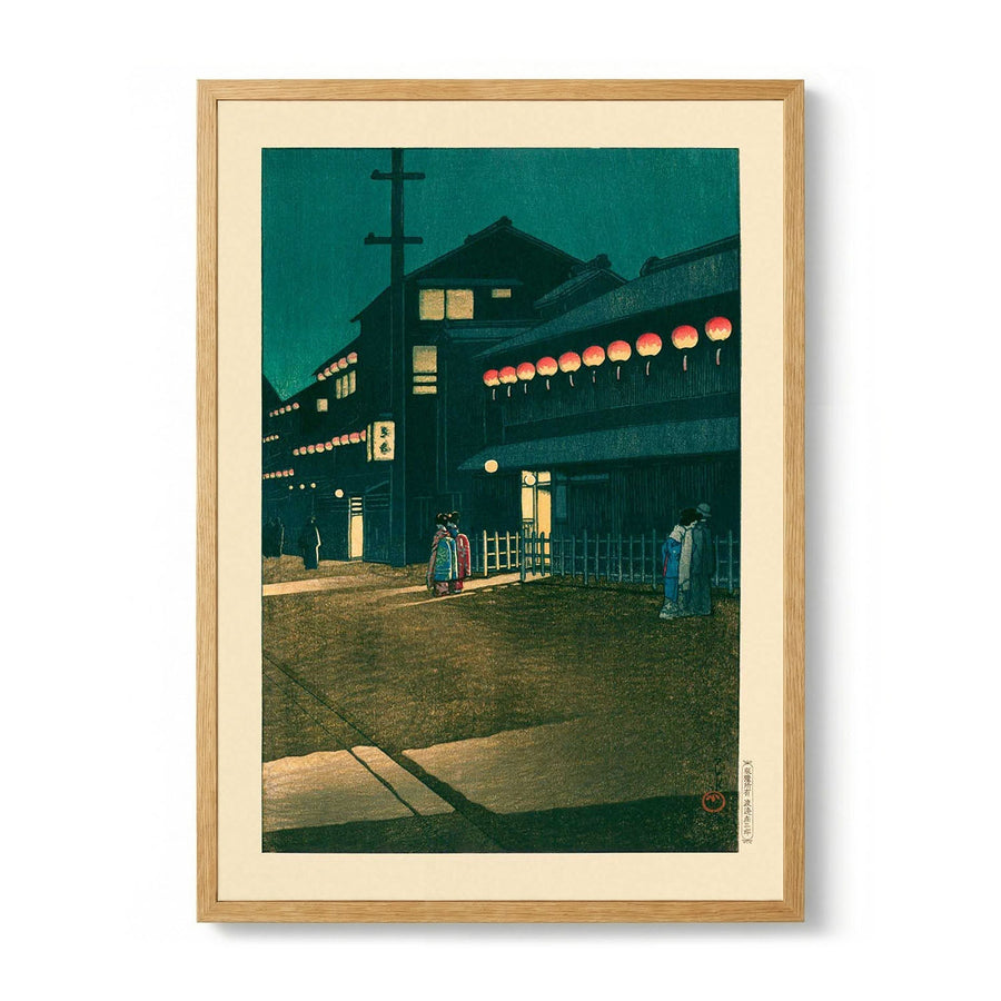 Souemoncho Night Art Print by Hasui - Kuriosis Fine Art GmbH