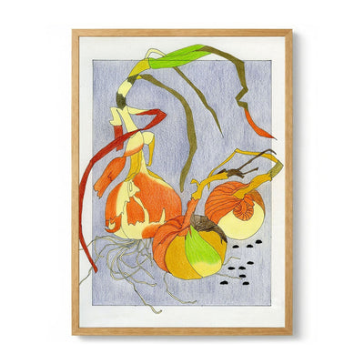 Sprouting Onions Still Life by Viktoriia