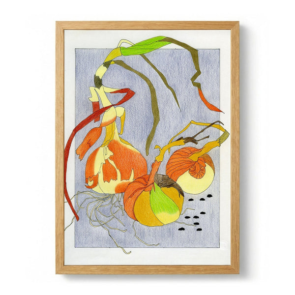 Sprouting Onions Still Life by Viktoriia