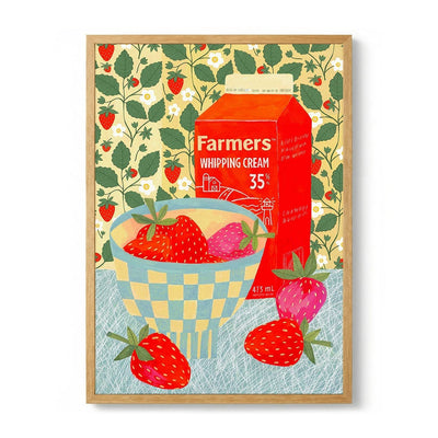 Strawberries In A Checkered Bowl di Susan Black