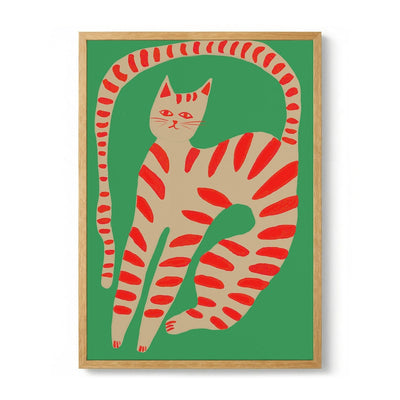 Striped Cat Stretching de The Art Concept