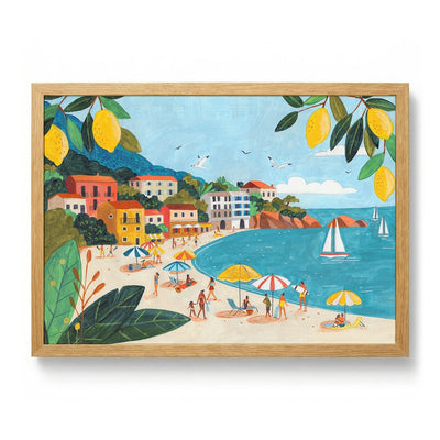 Sunny Lemon Coastal Town by Caroline Bonne Muller
