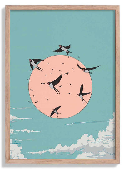 Swallows at Sunrise door Nicholas