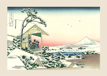 Teahouse at Koishikawa the morning after a snowfall by Katsushika Hokusai - Kuriosis Fine Art GmbH