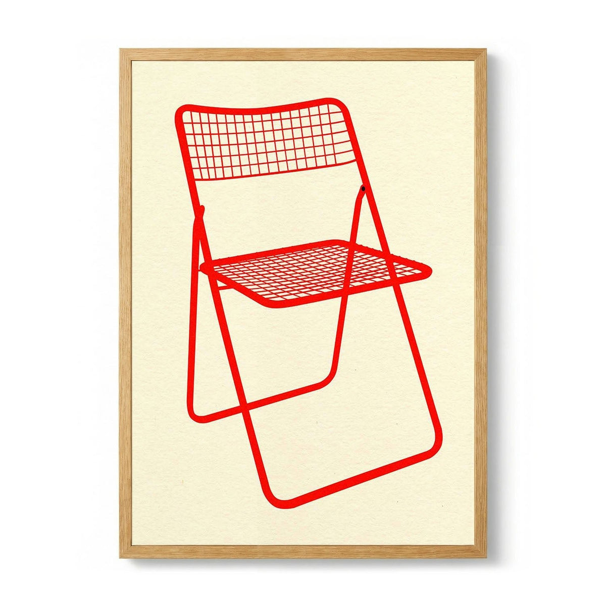 Ted Net Chair Red by Rosi Feist - S - 29.7 x 42cm (A3) / 225g Fine Art Paper