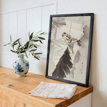 Three Birds on Branch by WANTANABE SEITEI - Kuriosis Fine Art GmbH