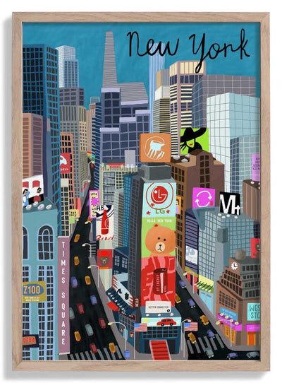 Times Square, New York Illustration door Artist Carla Daly