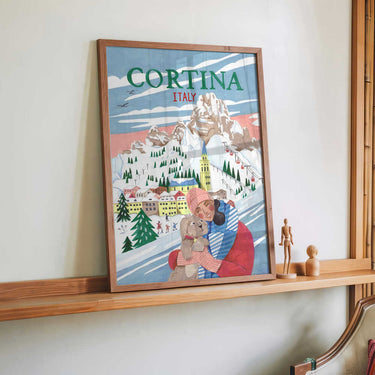 Travel Poster Woman in Cortina, Italy by Caroline Bonne Müller - Kuriosis Fine Art GmbH