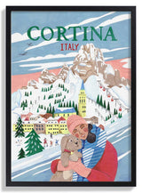 Travel Poster Frau in Cortina, Italien von Caroline Bonne Müller – Kuriosis Fine Art GmbH