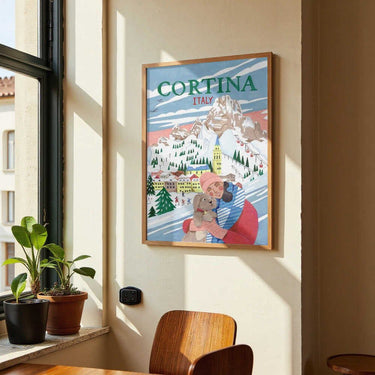 Travel Poster Woman in Cortina, Italy by Caroline Bonne Müller - Kuriosis Fine Art GmbH