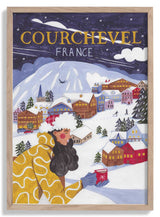 Travel Poster woman in France, Courchevel by Caroline Bonne Müller - Kuriosis Fine Art GmbH