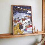 Travel Poster woman in France, Courchevel by Caroline Bonne Müller - Kuriosis Fine Art GmbH