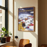 Travel Poster woman in France, Courchevel by Caroline Bonne Müller - Kuriosis Fine Art GmbH