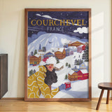 Travel Poster woman in France, Courchevel by Caroline Bonne Müller - Kuriosis Fine Art GmbH