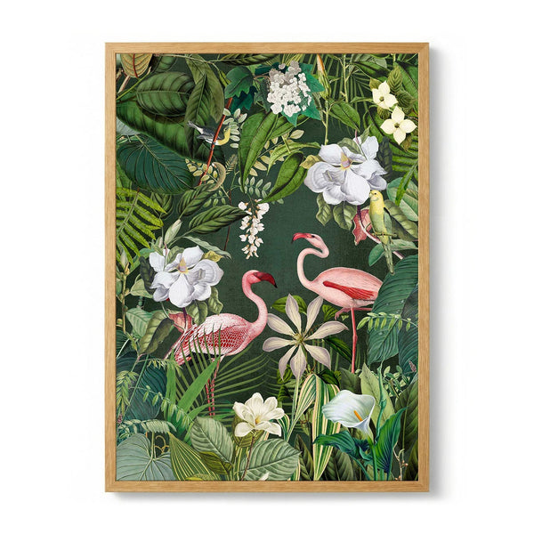 Tropical Flamingo Jungle 2 by Andrea Haase