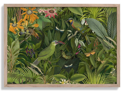 Tropical Midnight Jungle Birds door Andrea Haase
