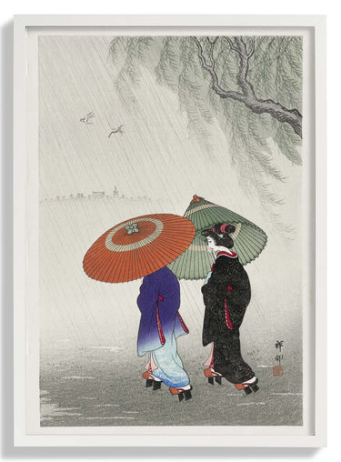 Two Women in the Rain by Ohara Koson - Kuriosis Fine Art GmbH