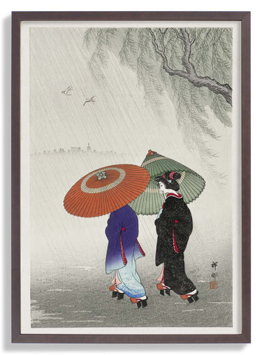 Two Women in the Rain by Ohara Koson - Kuriosis Fine Art GmbH