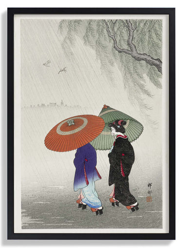 Two Women in the Rain by Ohara Koson - Kuriosis Fine Art GmbH