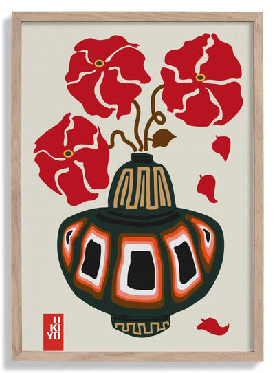 Ukiyo Vase Flower Greige door Frances Collett