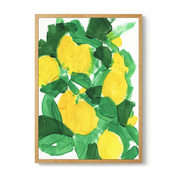 Vibrant Lemon Abstract by cartissi
