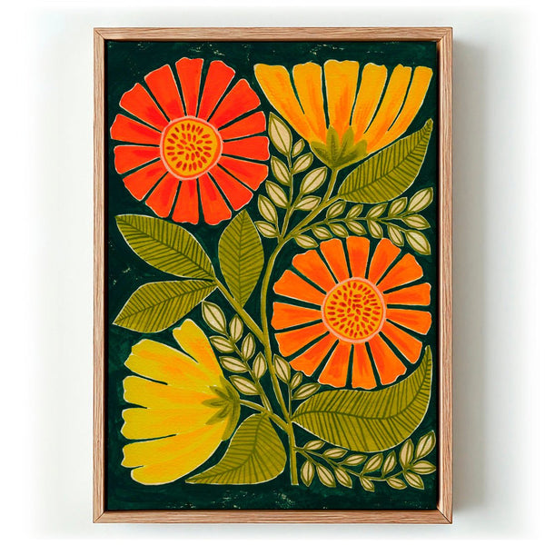 Vibrant Orange And Yellow Flowers de Susan Black