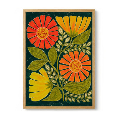Vibrant Orange And Yellow Flowers by Susan Black