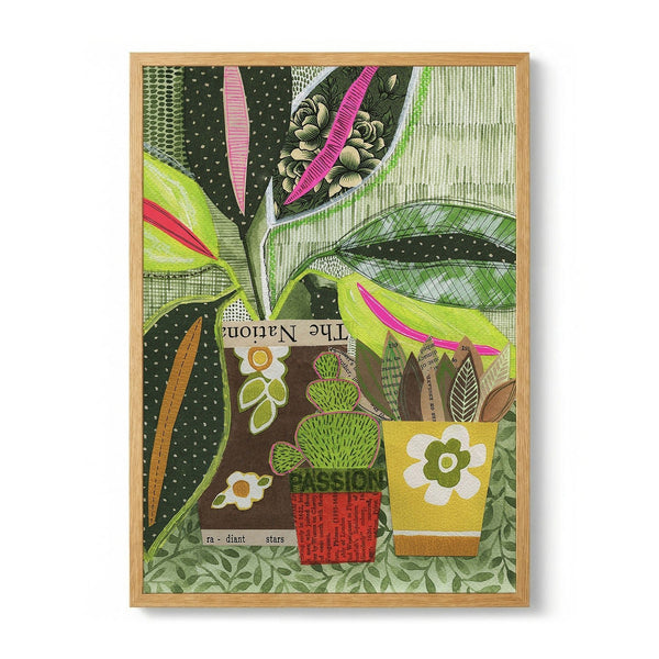 Vibrant Potted Plant Collage by Susan Black