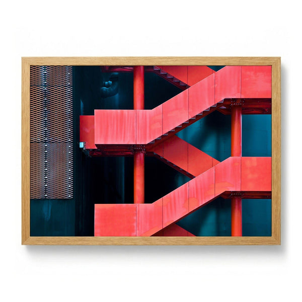 Vibrant Red Staircase by Linda Wride
