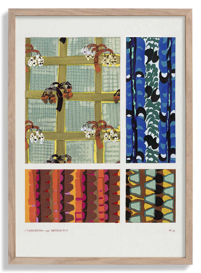 Vintage Geometric Floral Art Deco Pattern, Variation 19 by Édouard Bénédictus