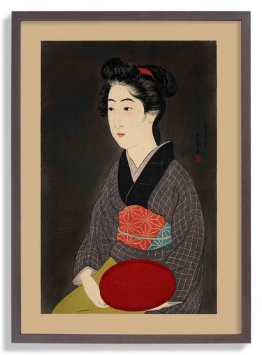 Waitress with a Red Traya Maid by Gōyo Hashiguchi - Kuriosis Fine Art GmbH