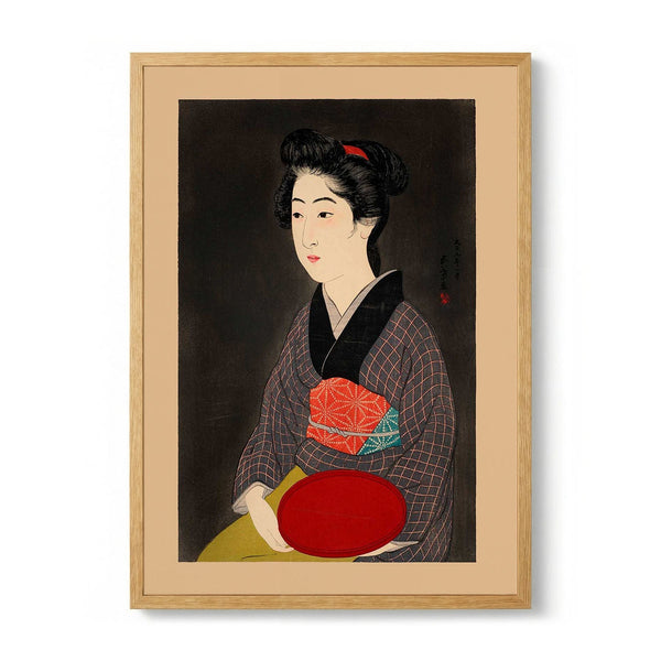 Waitress with a Red Traya Maid by Gōyo Hashiguchi