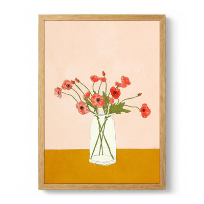 Warm Poppies Still Life door Nadjaa