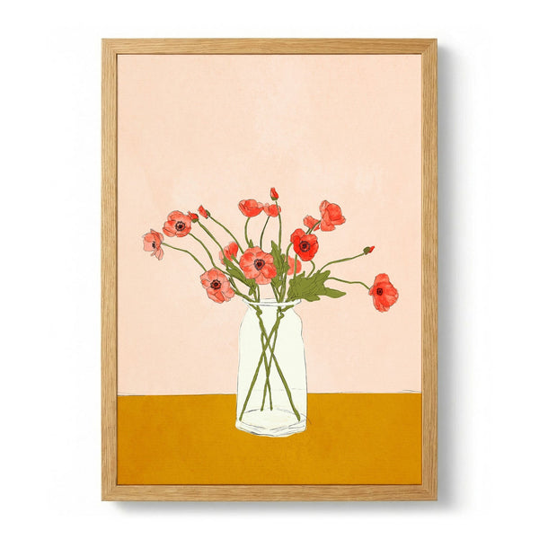 Warm Poppies Still Life by Nadjaa